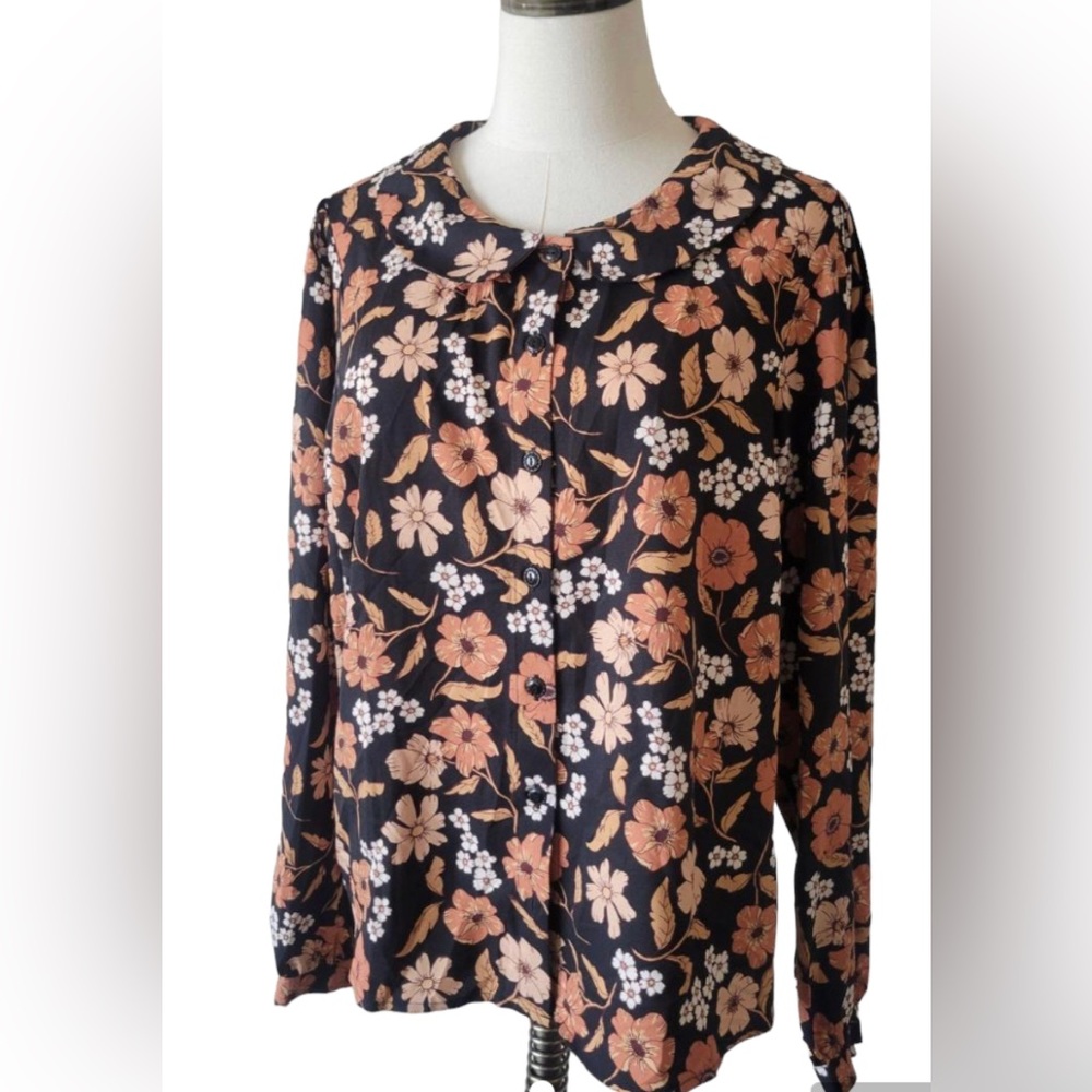 Princess highway Premonition Petals Blouse Brown and Black